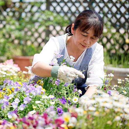 Photography of a woman gardening